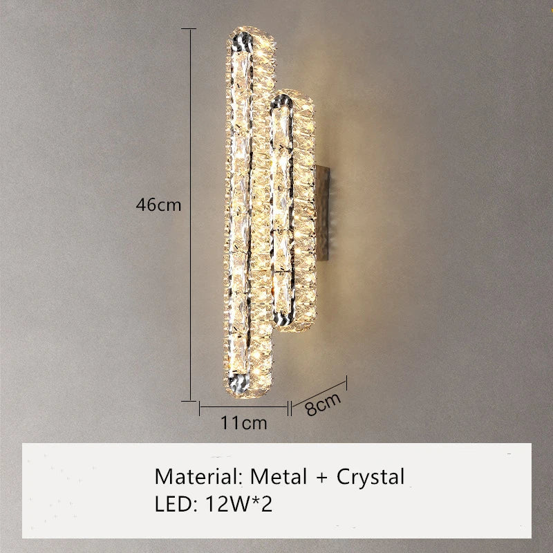 applique murale led ovale moderne en cristal pour décoration intérieure