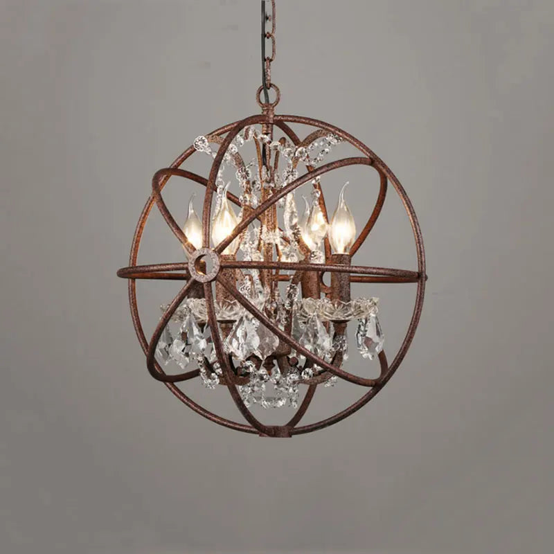 lustre style américain rétro loft en cristal pour bar restaurant