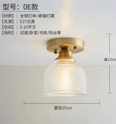 plafonnier led nordique vintage en verre pour intérieur moderne