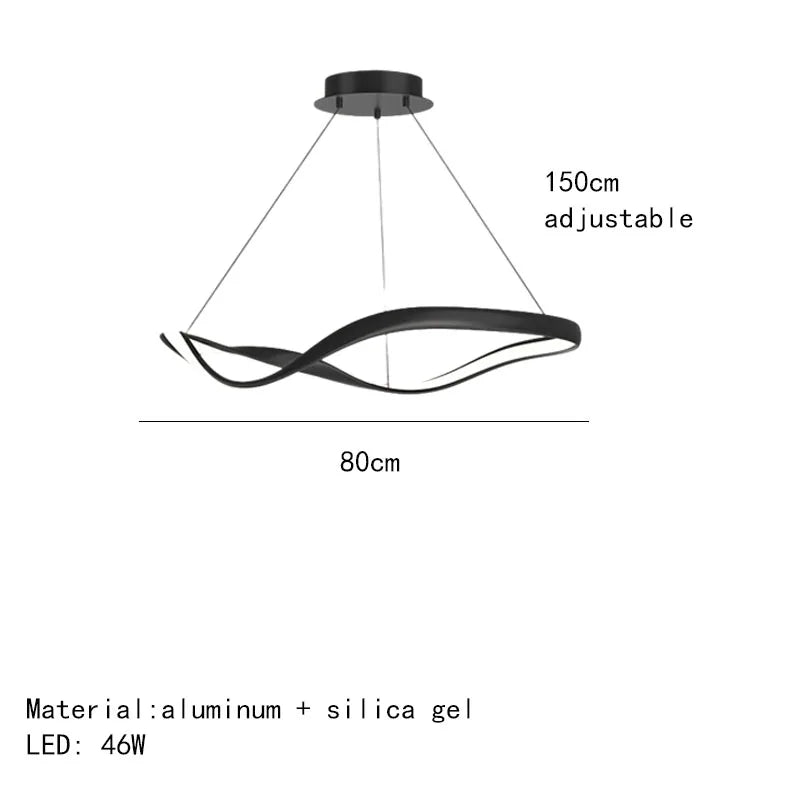 lustre moderne simple anneau irrégulier cordon réglable décoratif