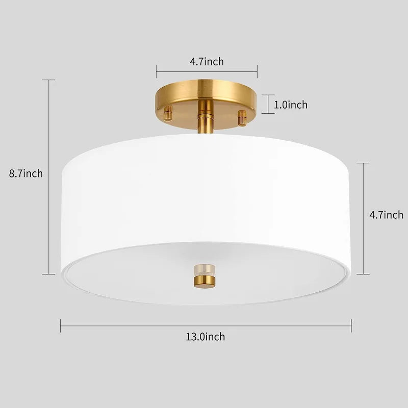 lustre de style américain simple en tissu circulaire