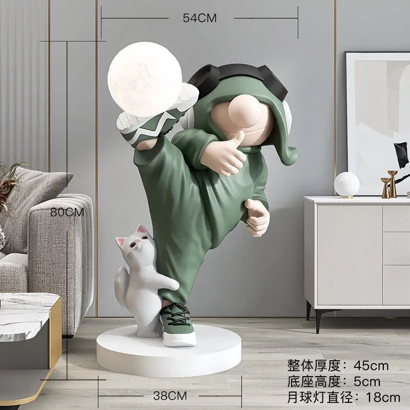 lampe de bureau astronaute sculpture moderne en résine décorative artisanale