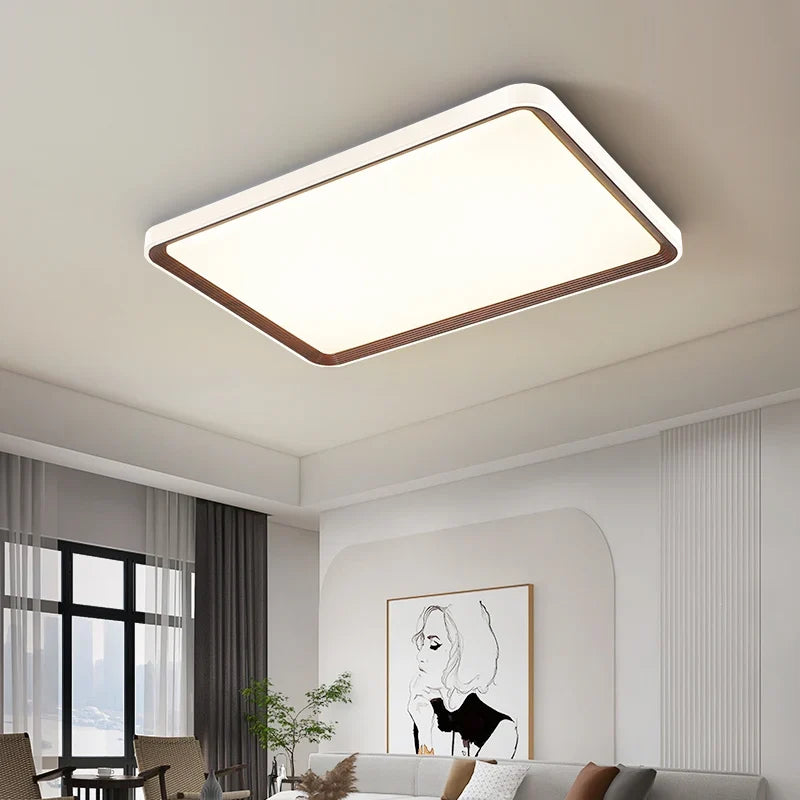 plafonnier moderne en noyer simple pour chambre principale