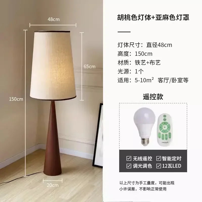 Lampadaire japonais au design Nordique en bois Wabi-sabi
