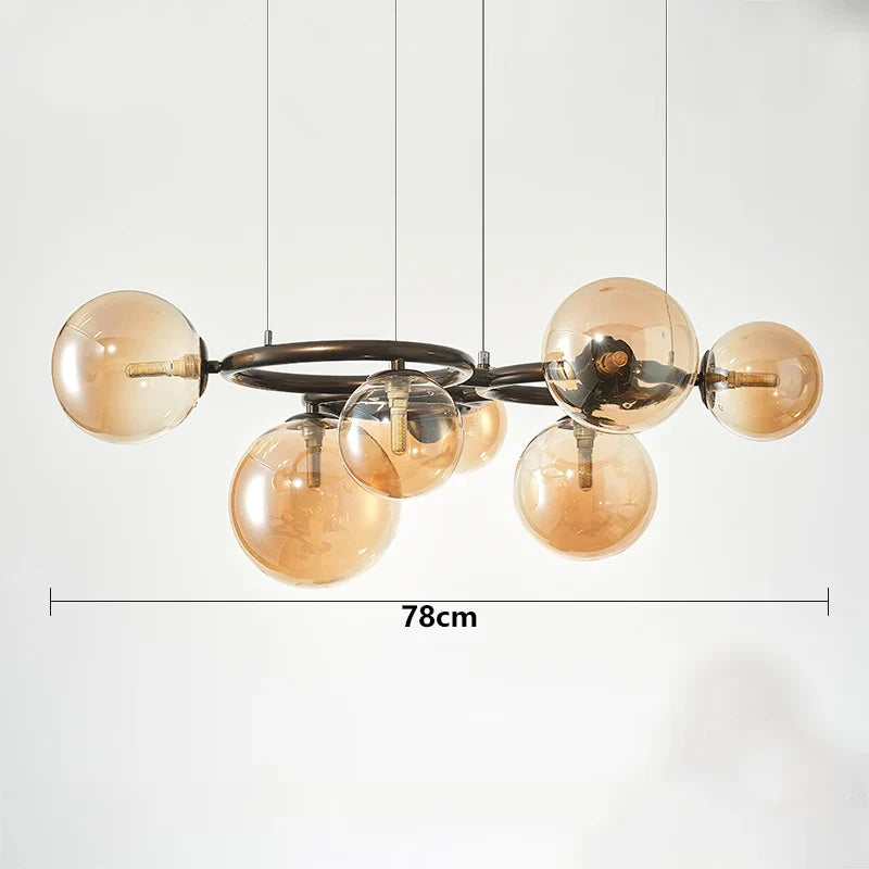 lustre à bulles de verre nordique pour décoration intérieure