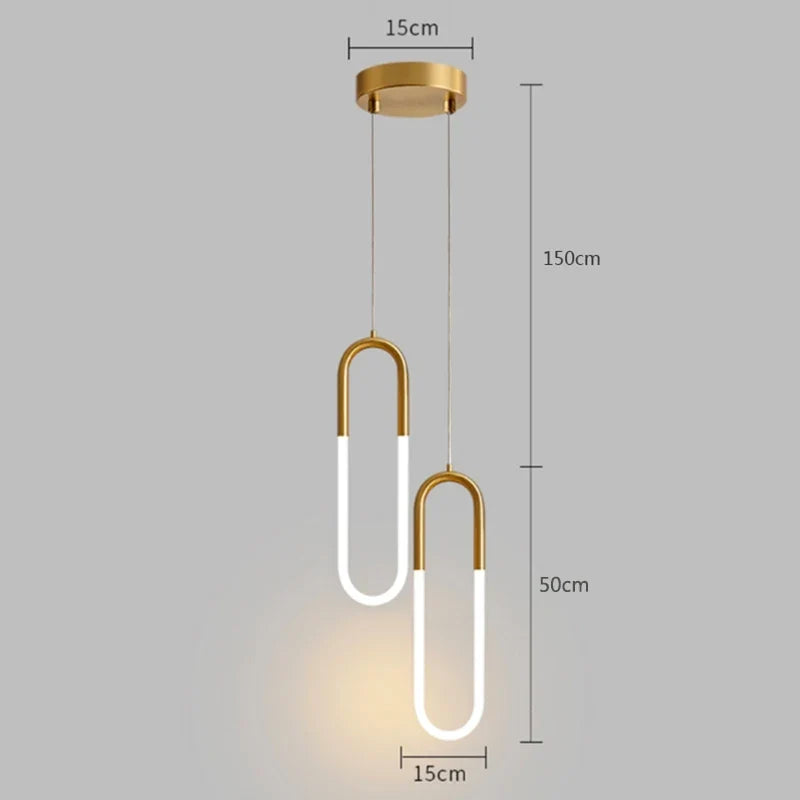 Suspension Anneau suspendu en or LED