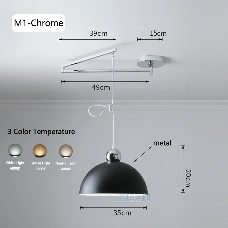 lustre led avec bras réglable pour bar et restaurant