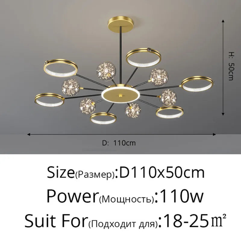 lustre moderne à gradation pour éclairage intérieur élégant