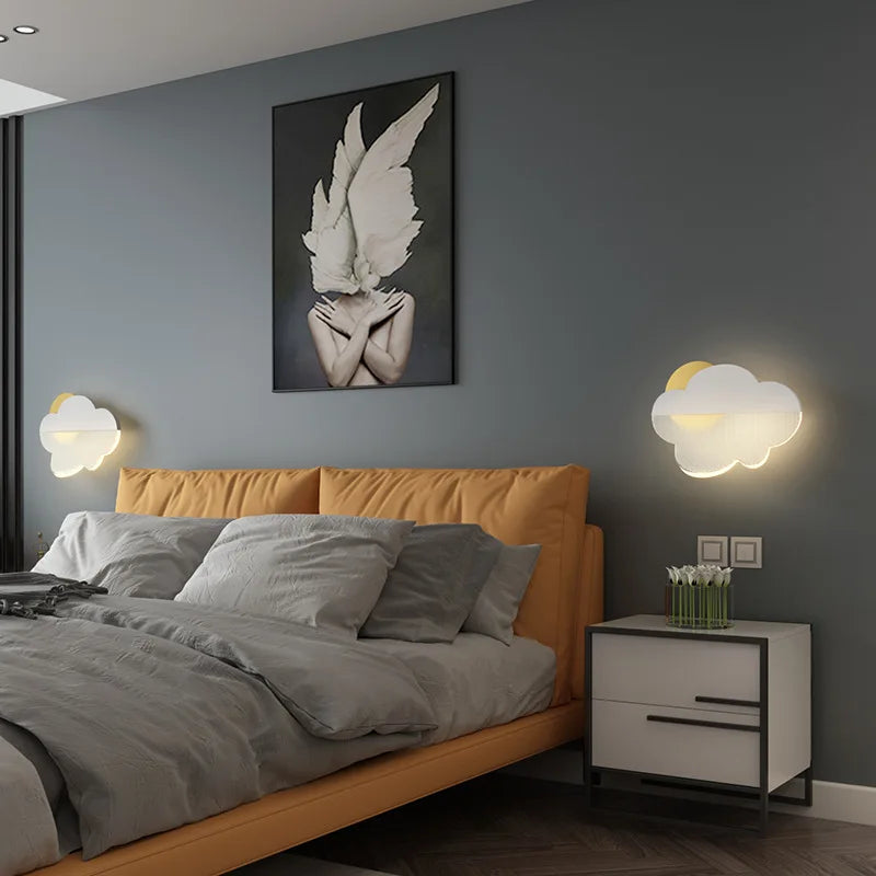 applique murale led en acrylique forme nuage pour chambre d'enfant