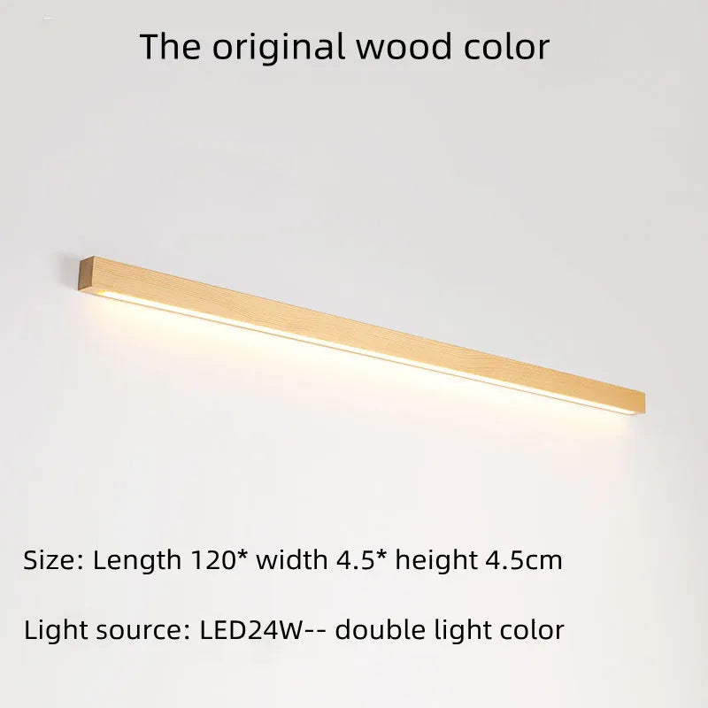 Applique murale LED double couleur en bois de noyer