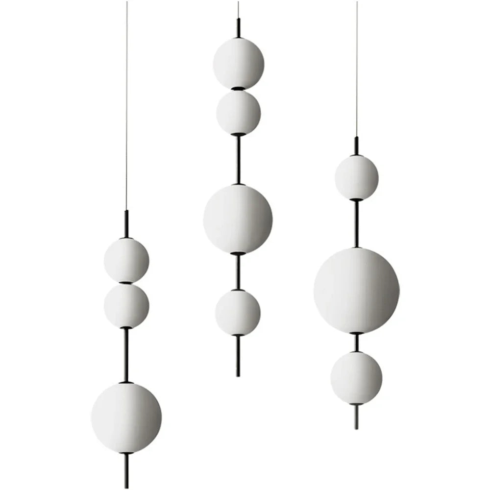 Modern minimalist restaurant chandelier, living room decoration Nordic white glass kitchen island, bedroom lighting chandelier