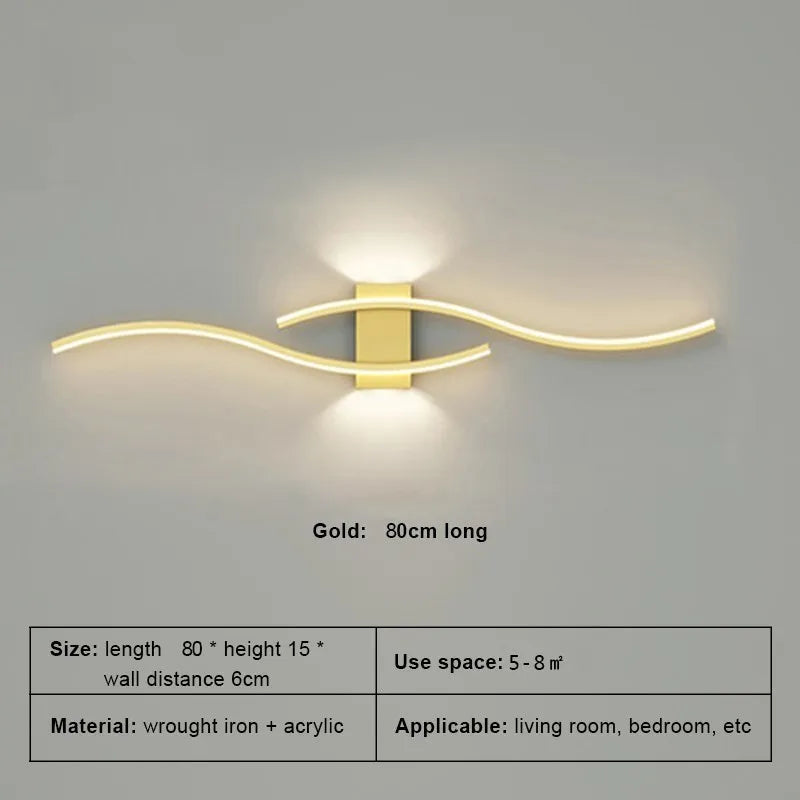 applique murale LED lampe longue bande appliques TV fond éclairage décoratif pour chambre salon maison intérieur luminaire
