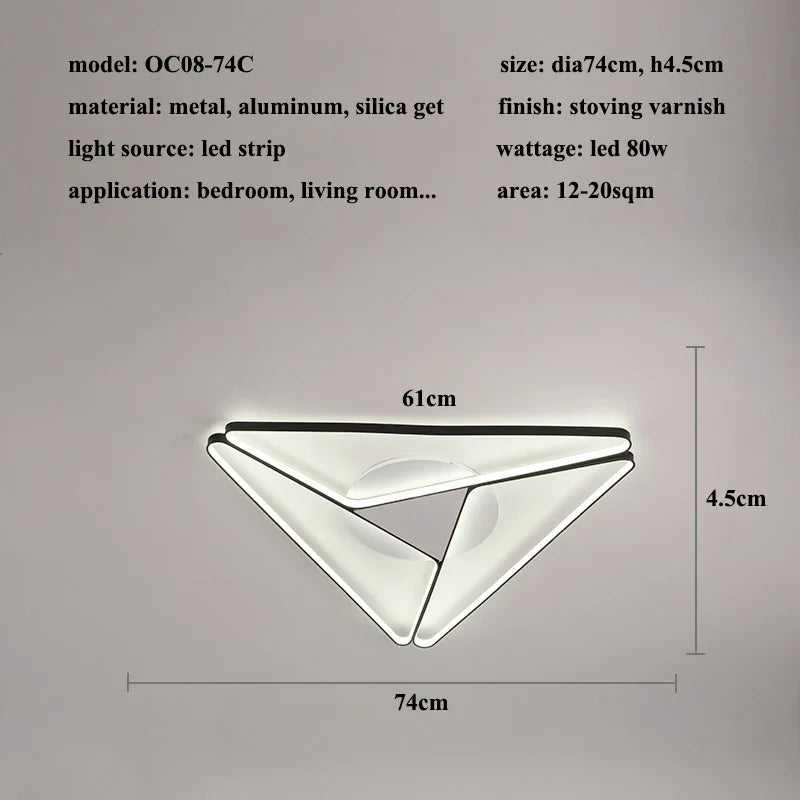 2023 Modern Triangular Aluminum LED Chandelier, Living Room Bedroom Chandelier, Home Decoration Kitchen Chandelier