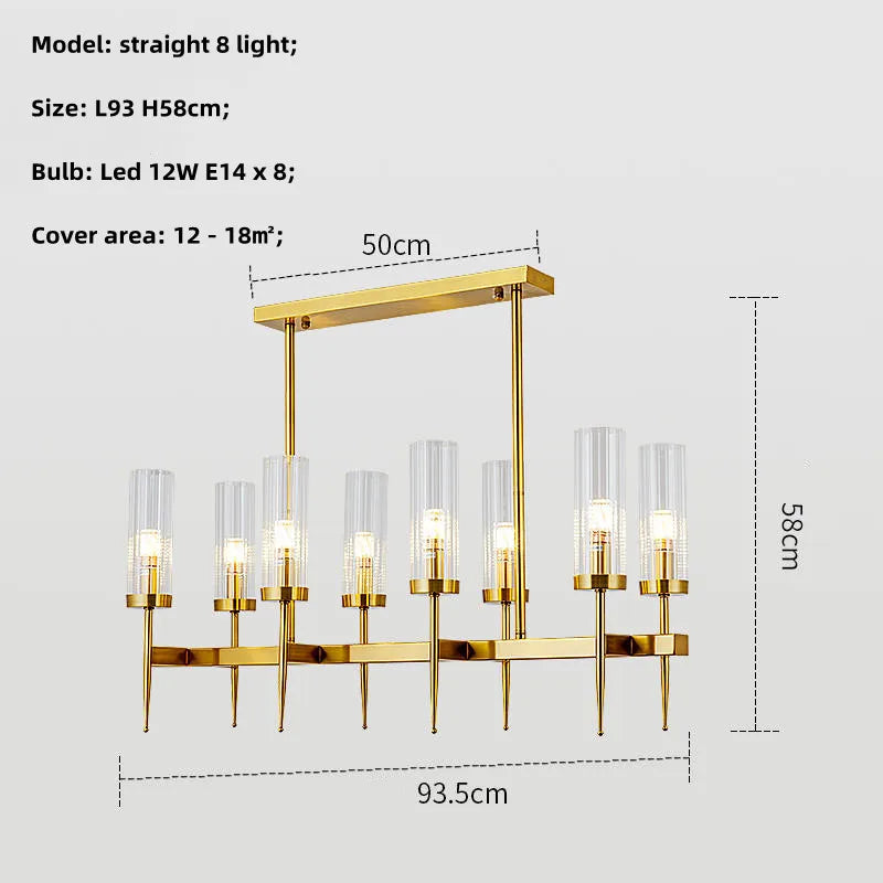 Lustre métal or verre LED