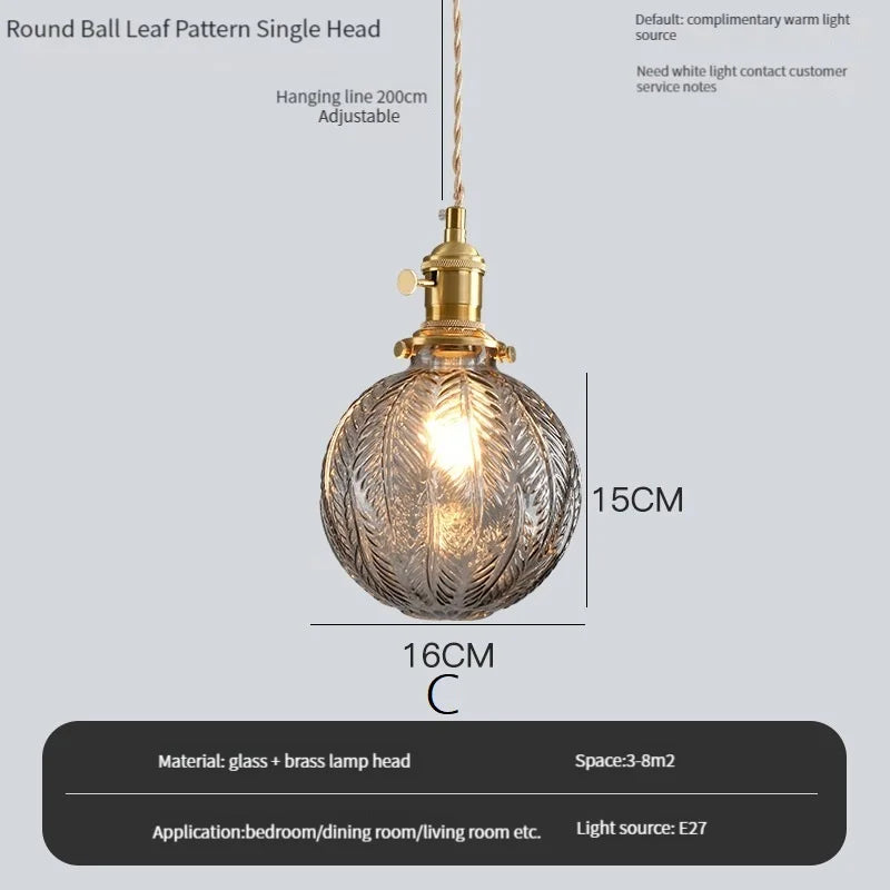 lustre vintage edison avec ombre en verre cristal pour bar loft