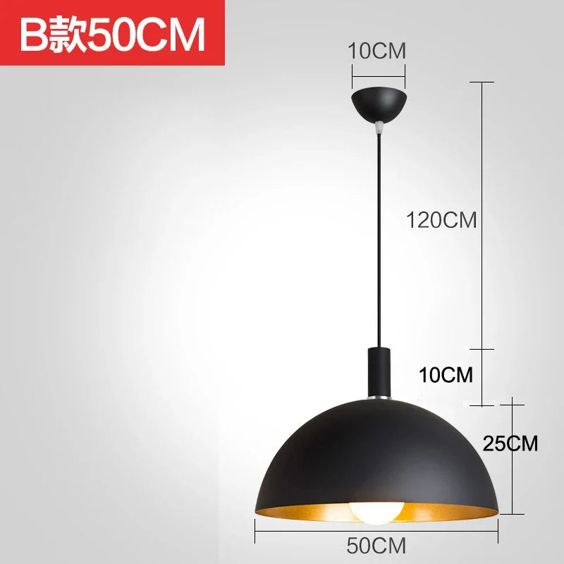 lustre industriel rétro led en fer nordique suspension éclairage