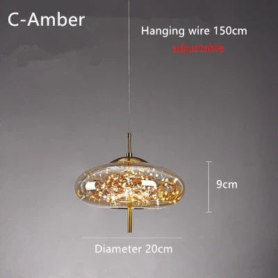 Lustre de chevet rouge en filet nordique pour fille