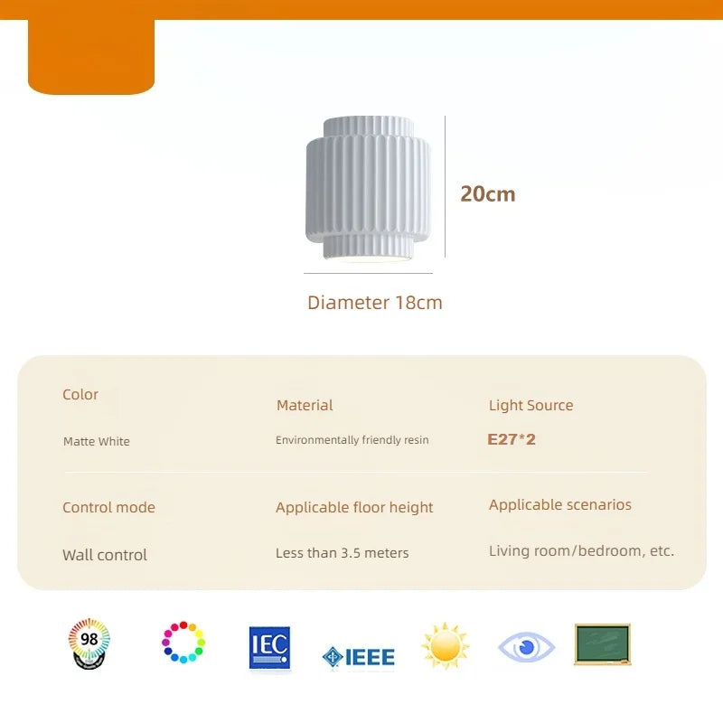 applique murale led décorative en résine pour éclairage intérieur