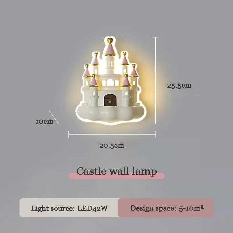 applique murale château dessin animé pour chambre enfant mignonne