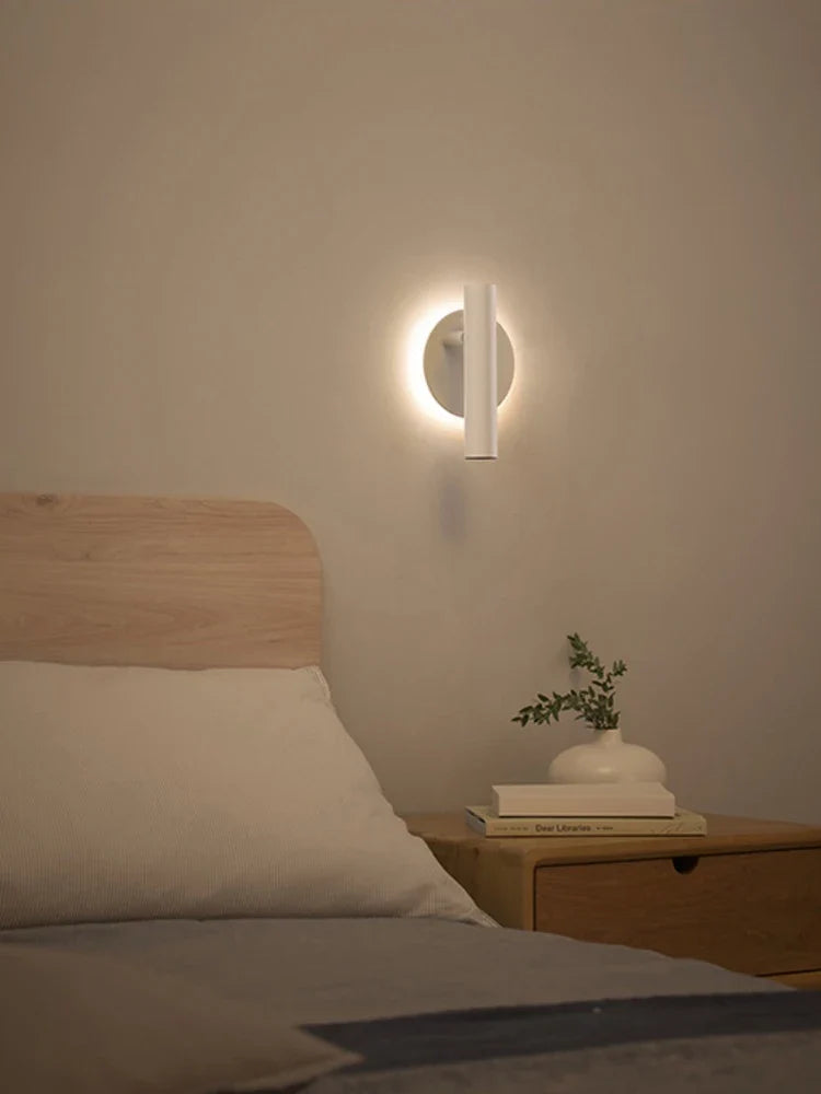 applique murale moderne minimaliste double source lumineuse rotative