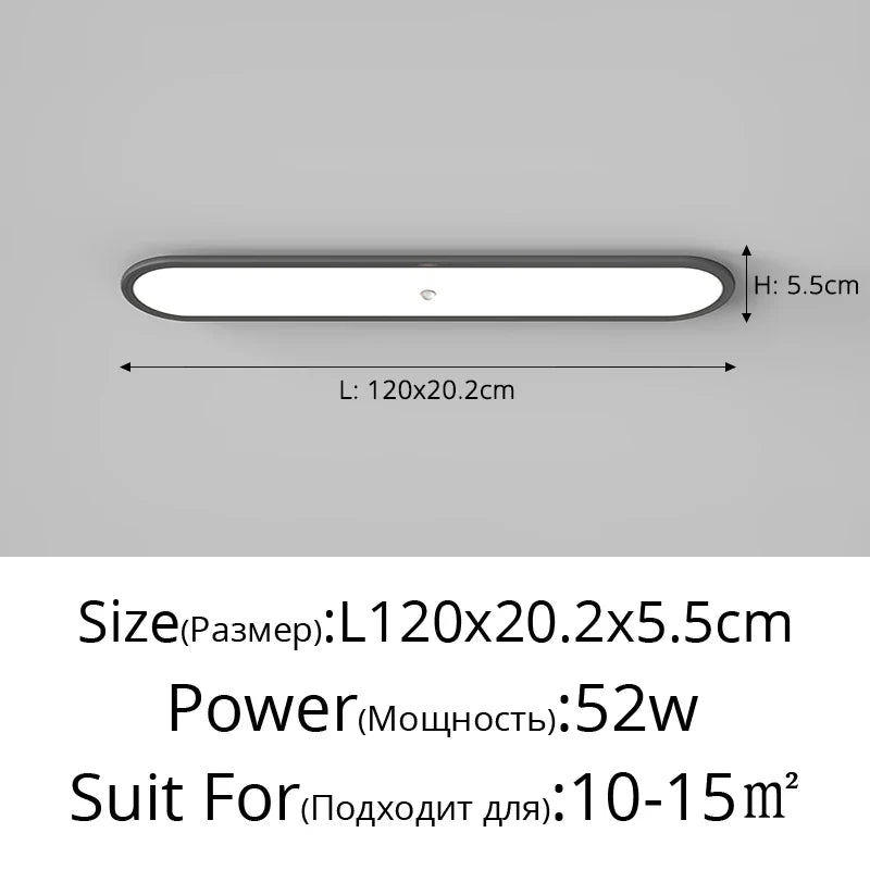 plafonnier led ultra-mince avec capteur de corps humain