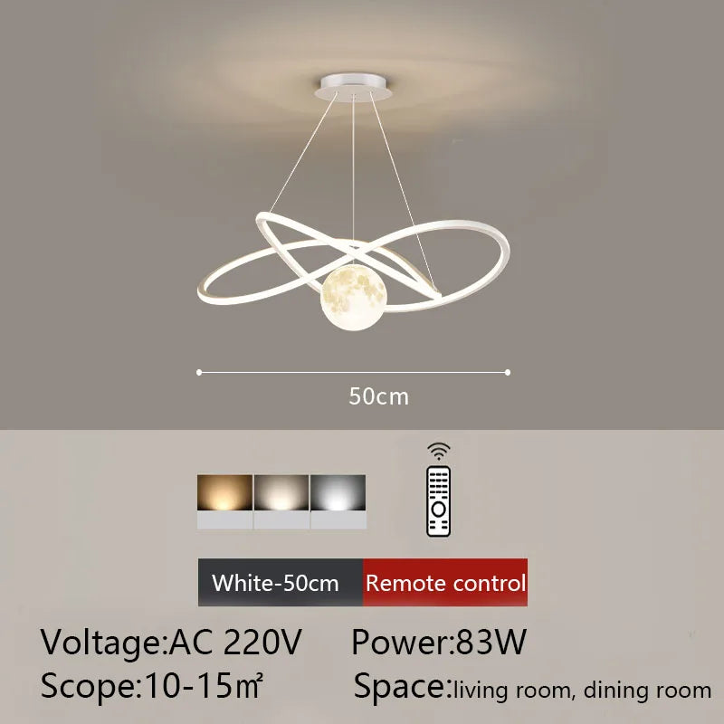 Plafonnier LED suspendu au Design rond