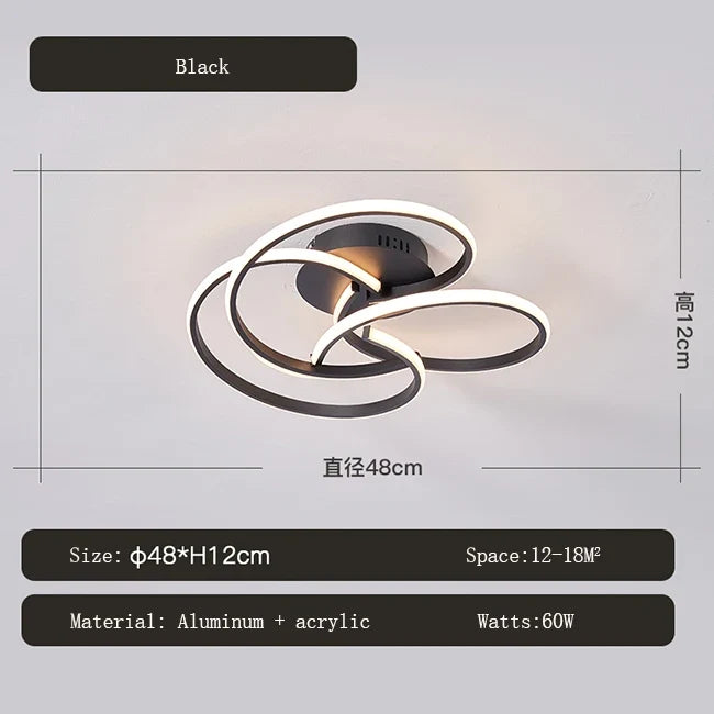 plafonnier moderne design créatif à leds pour intérieur
