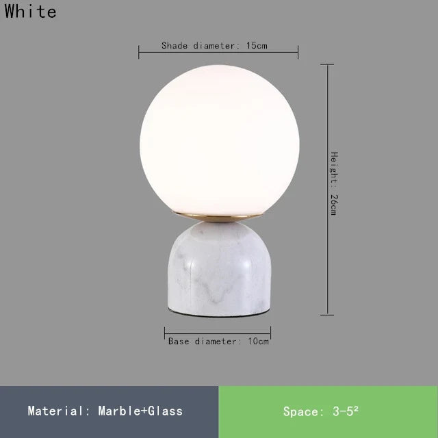 lampe de table en marbre et verre design contemporain