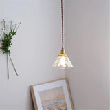 suspension en verre style américain luminaire rétro en laiton