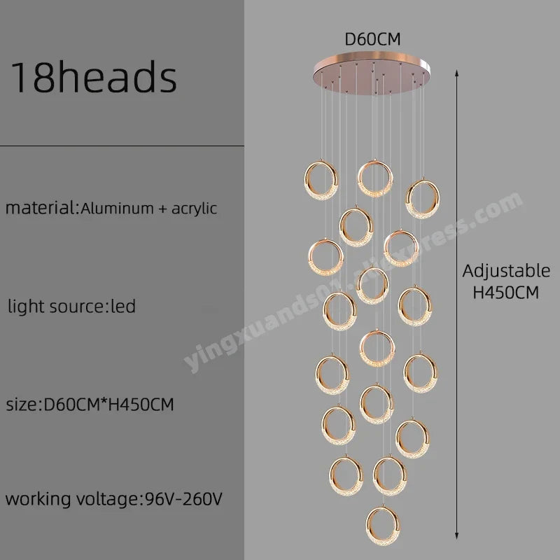 lustre à led design moderne pour éclairage suspendu élégant