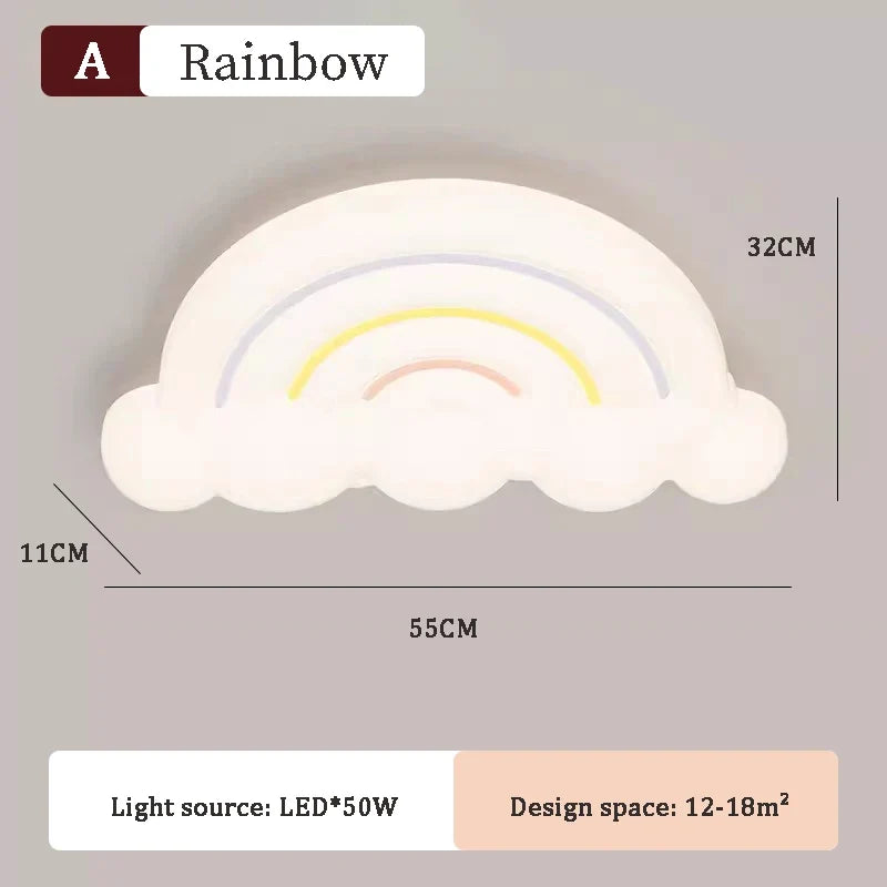 plafonnier nuage arc-en-ciel pour chambre d'enfant décor moderne