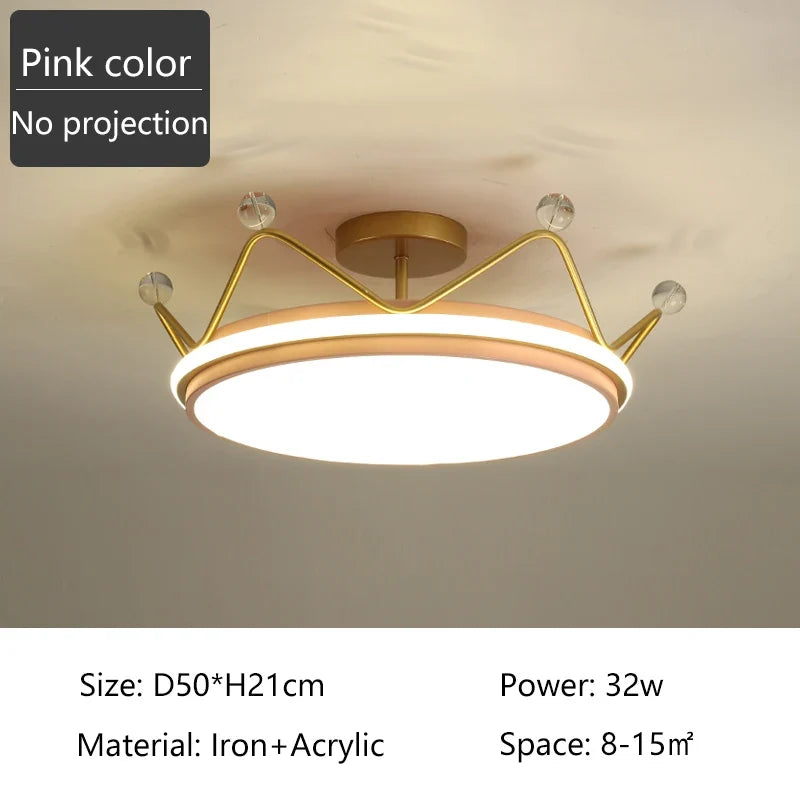 plafonnier led moderne couronne créative pour chambre d'enfant