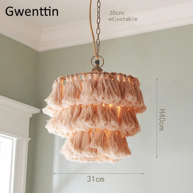 suspension en fil de soie pour décoration intérieure romantique