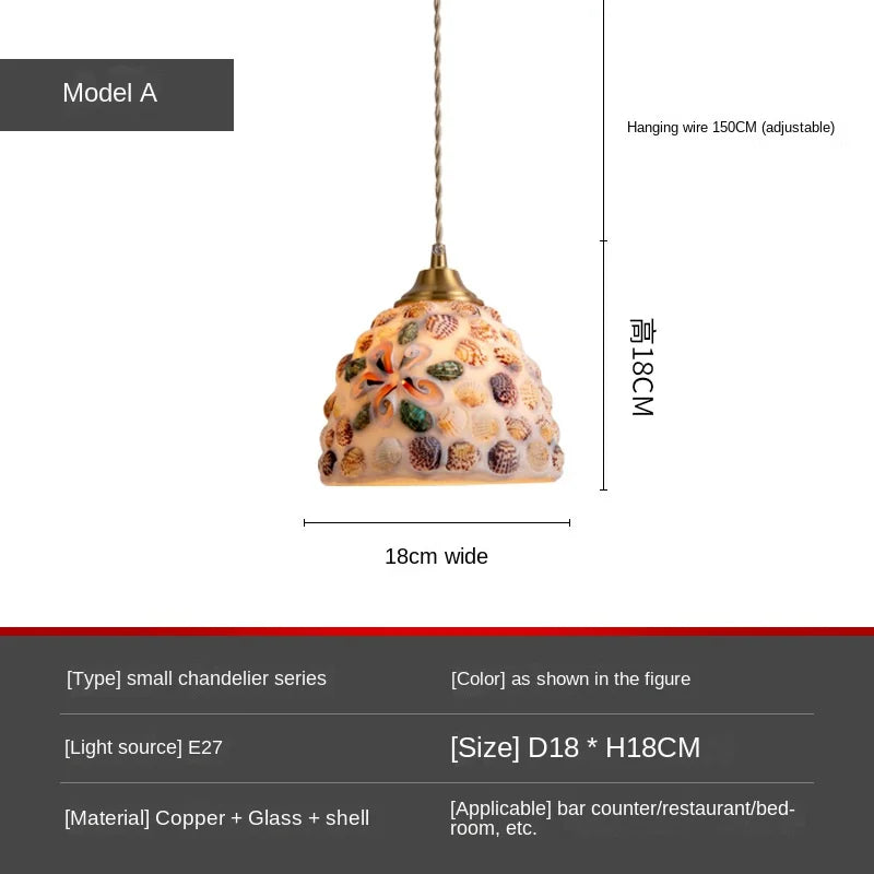suspension créative en coquillage pour un éclairage unique