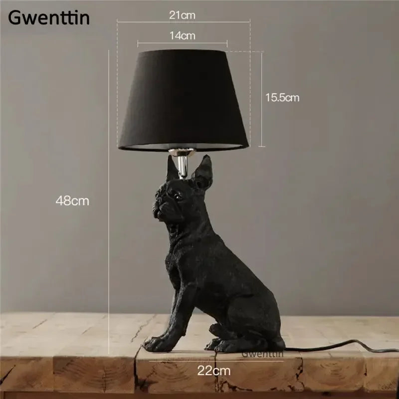 lampe de table moderne pour chiot en résine décorative