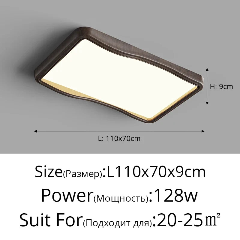 plafonnier rectangulaire en bois protection yeux spectre complet décoratif