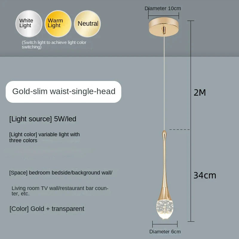 Suspension en cristal au design moderne
