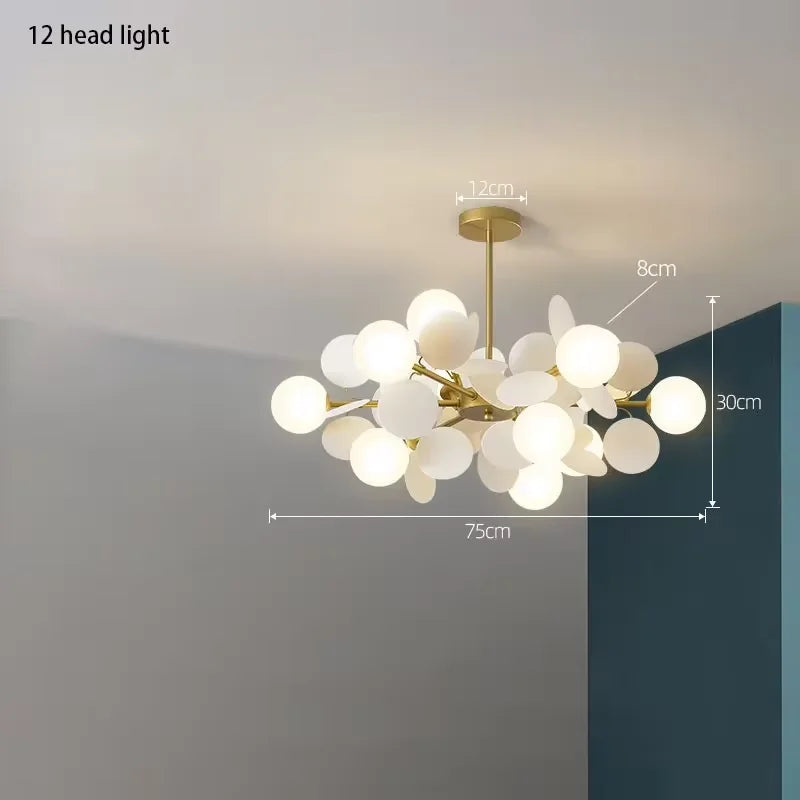 lustre moderne en verre design raisin doré luminaires suspendus