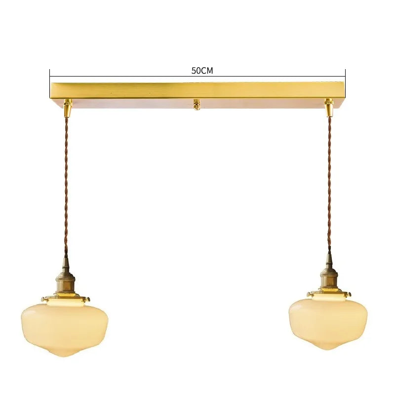 Suspension LED en verre blanc laiteux
