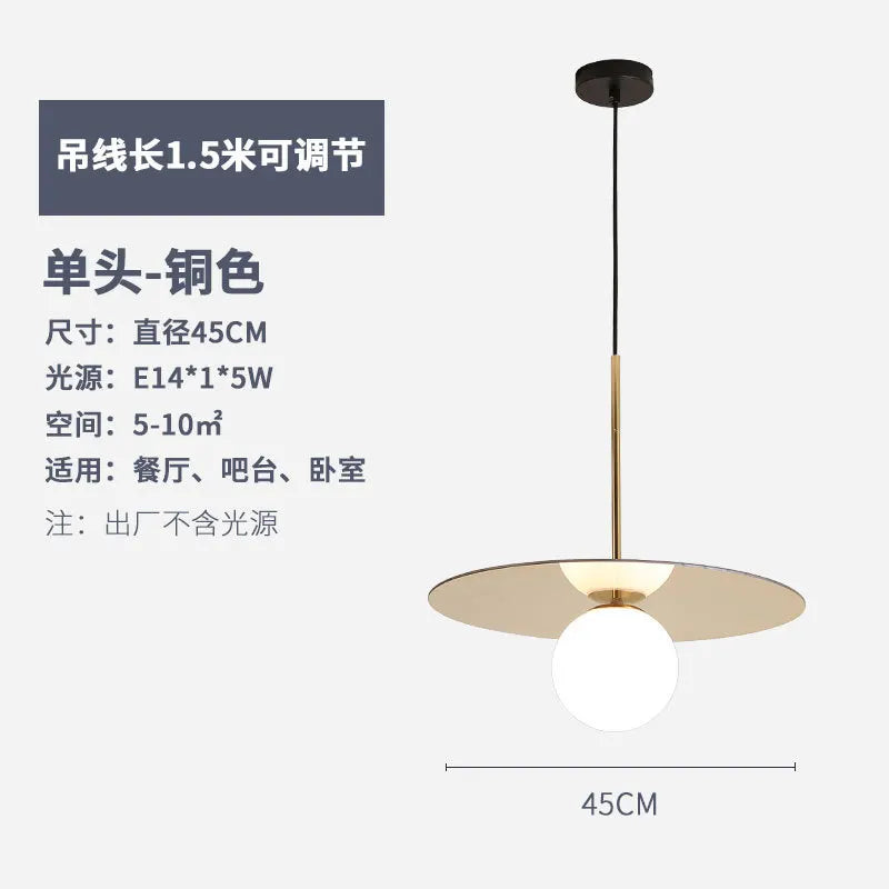 suspension modernes en verre led pour bar restaurant nordique
