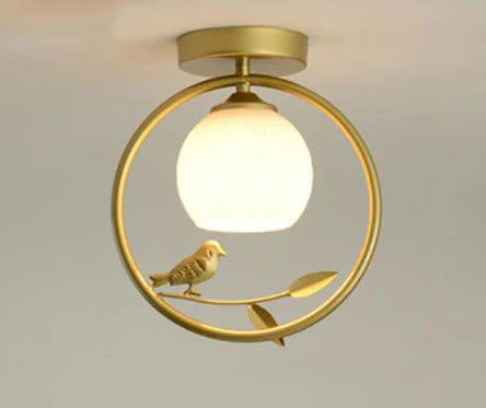plafonnier nordique créatif avec motif d'oiseau pour balcon