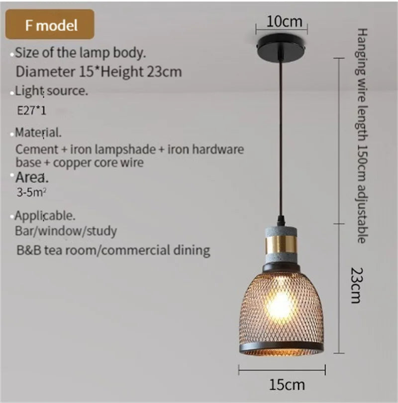 suspension industrielle en béton pour décoration intérieure