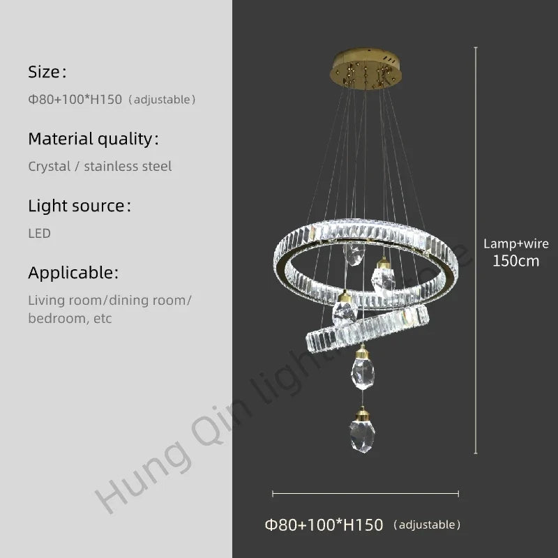Hanging Light Pendant Lamp,Living Room Crystal Chandelier,Hanging Chandelier Lamp, Pendant Light,Lighting Fixtures Chandeliers