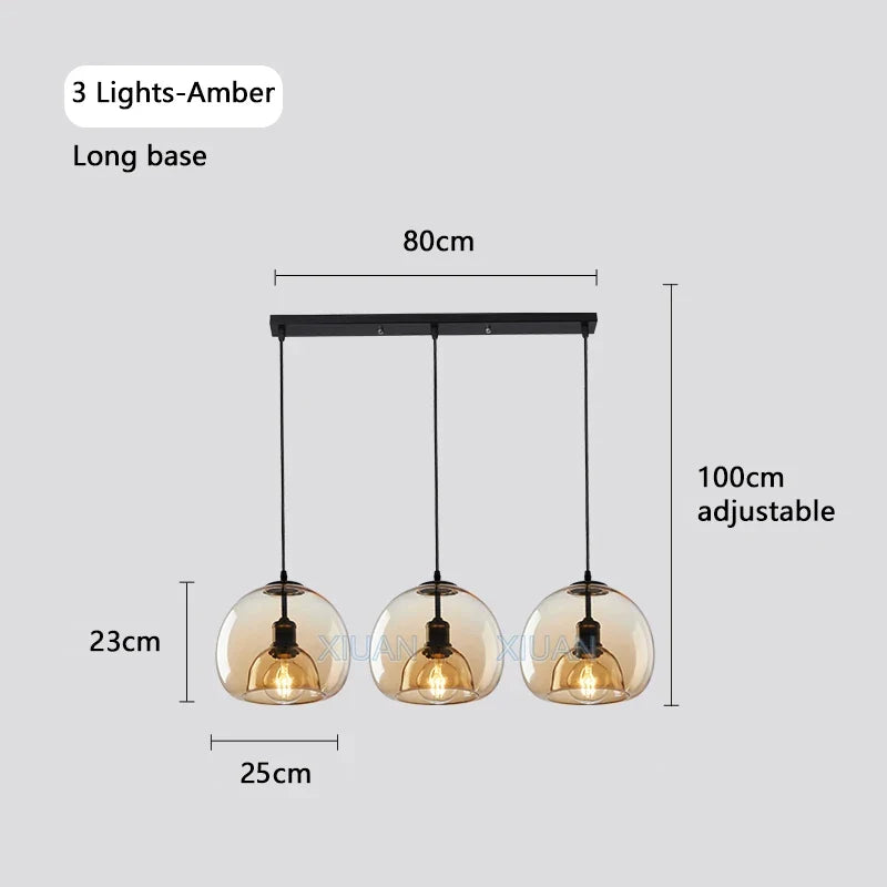 lustre moderne en verre pour éclairage intérieur suspendu