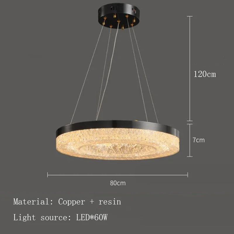 suspension minimaliste en résine de cuivre avec télécommande moderne