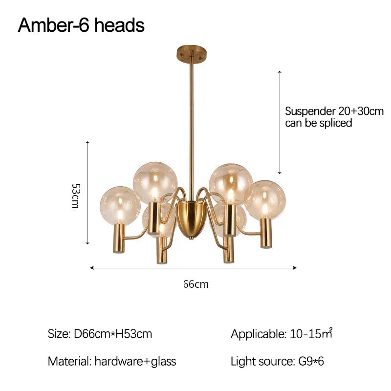 plafonnier led suspendu design moderne boule de verre luminaire décoratif