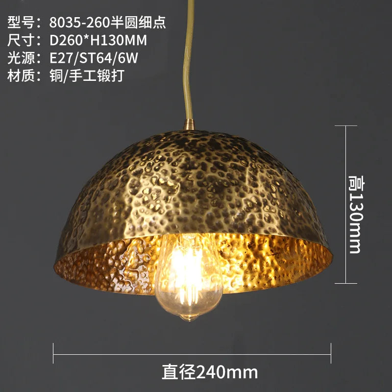 lustre décoratif chinois en cuivre pour ambiance zen