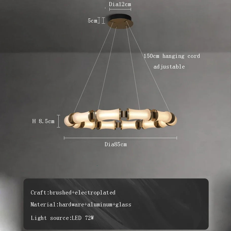 lustre led en verre design moderne de luxe