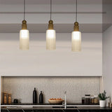 suspension moderne en verre et cuivre avec 3 cordons interchangeables