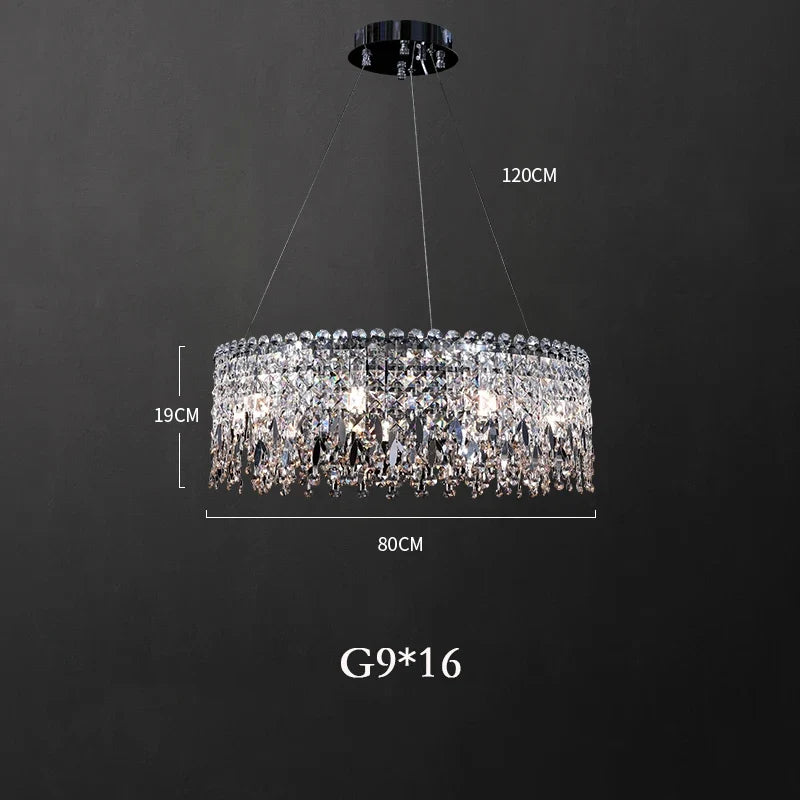 lustre de luxe en cristal lampe à main éclairage de bar luminaire suspendu
